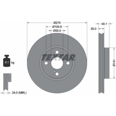 Bremsscheibe Toyota P. Corolla 02- 2.0D4D 92126003