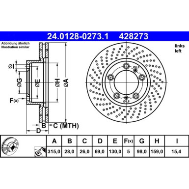 Bremsscheibe Porsche P. Boxster/Cayman 2.7 12- Le 24.0128-0273.1 Bremsscheibe Porsche P. Boxster/Cayman 2.7 12- Le 24.0128-0273.1