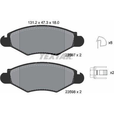 Bremsbelagsatz Peugeot S. 206/306 2359703 Bremsbelagsatz Peugeot S. 206/306 2359703