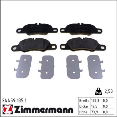 ZIMMERMANN Bremsbeläge 24459.185.1 ZIMMERMANN Bremsbeläge 24459.185.1