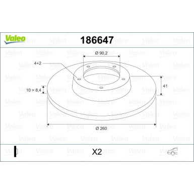 VALEO Bremsscheibe 186647 VALEO Bremsscheibe 186647