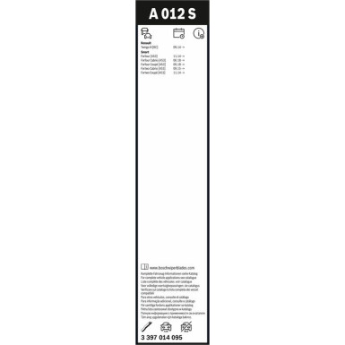 Bosch Wischerblatt AeroTwin A012S 3397014095 Bosch Wischerblatt AeroTwin A012S 3397014095