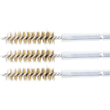 BGS Messingbürste 12 mm Antrieb Außensechskant 6,3 mm (1/4 ) 3-tlg 3078-12-M