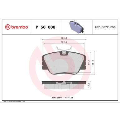 BREMBO Bremsklötze VA P 50 008 BREMBO Bremsklötze VA P 50 008
