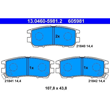 Bremsbelagsatz Mitsubishi T. Pajero 2,4-3,5 90-00 13.0460-5981.2