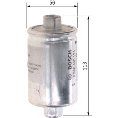 Kraftstofffilter LADA,CHEVROLET 0 986 450 124