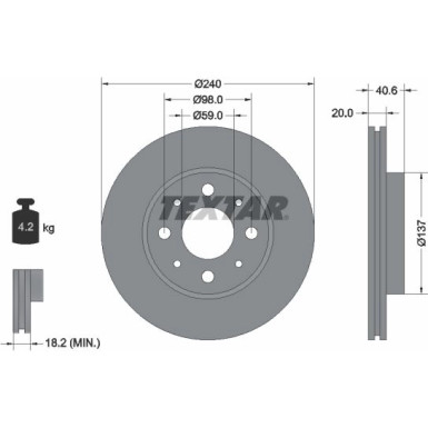 Bremsscheibe Fiat P. Panda 03- 1.3Jtd PRO 92118003 Bremsscheibe Fiat P. Panda 03- 1.3Jtd PRO 92118003
