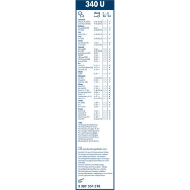 Bosch Wischerblatt U340 3397004578 Bosch Wischerblatt U340 3397004578