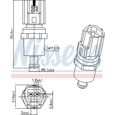 NISSENS Sensor, Kühlmitteltemperatur 207057
