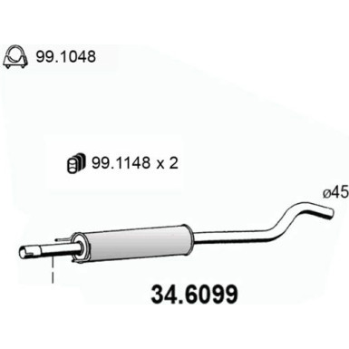 Mittelschalldämpfer 34.6099 Mittelschalldämpfer 34.6099