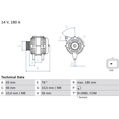 Lichtmaschine 0 986 082 510