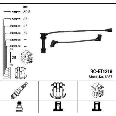 RC-ET1219 NGK - Zündkabelsatz TOYOTA Celica Coupe 2.0 88-93 6367