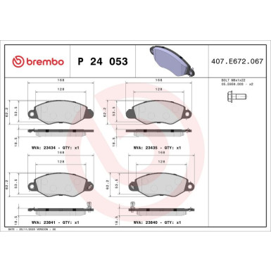 BREMBO Bremsklötze VA P 24 053