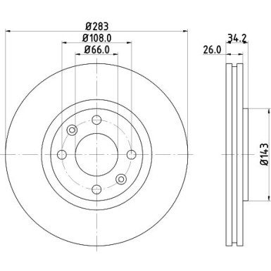 HELLA Bremsscheibe 8DD355108-371 PRO
