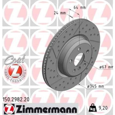 ZIMMERMANN Bremsscheibe 150.2982.20 ZIMMERMANN Bremsscheibe 150.2982.20