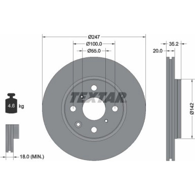Bremsscheibe Toyota/Citroen P 92141903 Bremsscheibe Toyota/Citroen P 92141903
