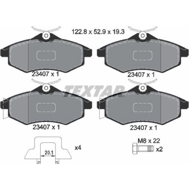 Bremsbelagsatz Citroen P. C3 02 Q+ 2340702 Bremsbelagsatz Citroen P. C3 02 Q+ 2340702
