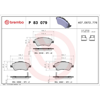 BREMBO Bremsklötze VA P 83 079 BREMBO Bremsklötze VA P 83 079