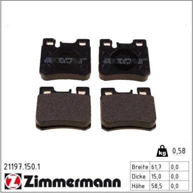 ZIMMERMANN Bremsbeläge 21197.150.1
