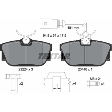 Bremsbelagsatz Vw T. T4 90-97 Mit Sensoren 2322416