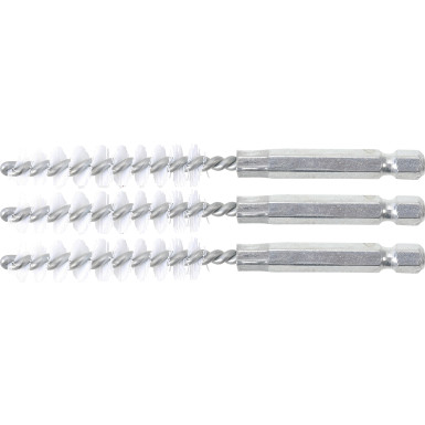 BGS Nylonbürste 10 mm Antrieb Außensechskant 6,3 mm (1/4 ) 3-tlg 3078-10-N
