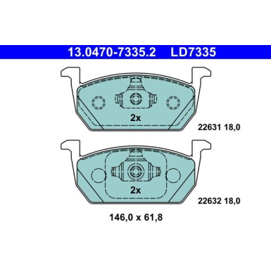 Bremsbelagsatz, Scheibenbremse 13.0470-7335.2 Bremsbelagsatz, Scheibenbremse 13.0470-7335.2