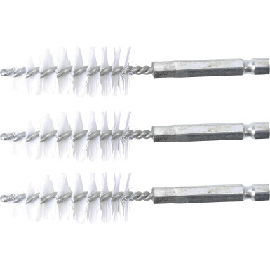 BGS Nylonbürste 19 mm Antrieb Außensechskant 6,3 mm (1/4 ) 3-tlg 3078-19-N