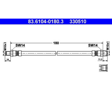 ATE Bremsschlauch 83.6104-0180.3