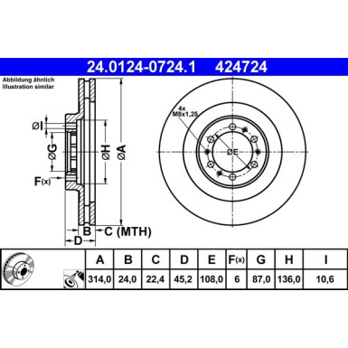 Bremsscheibe Mitsubishi P. Pajero Sport 98-09 24.0124-0724.1 Bremsscheibe Mitsubishi P. Pajero Sport 98-09 24.0124-0724.1