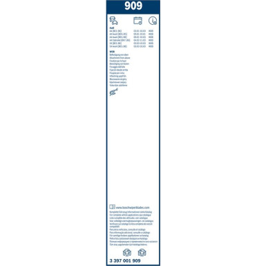 909 BOSCH Wischerblatt 3397001909 909 BOSCH Wischerblatt 3397001909