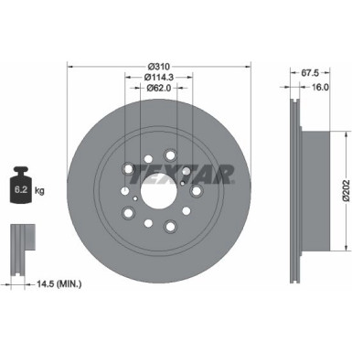 Bremsscheibe Lexus T. Ls 430 00-06 92185703
