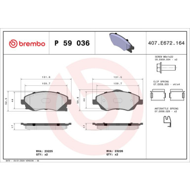BREMBO Bremsklötze VA P 59 036