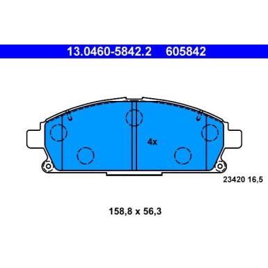 Bremsbelagsatz Nissan P. X-Trail 2,0-2,5 4X4 01-07 13.0460-5842.2 Bremsbelagsatz Nissan P. X-Trail 2,0-2,5 4X4 01-07 13.0460-5842.2