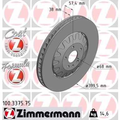 ZIMMERMANN Bremsscheibe 100.3375.75 Formula Z