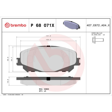 BREMBO Bremsklötze Xtra VA P 68 071X BREMBO Bremsklötze Xtra VA P 68 071X