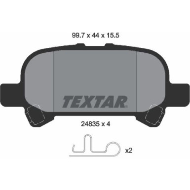 Bremsbelagsatz Toyota T. Avalon 01-/04-/Camry 01 2483501 Bremsbelagsatz Toyota T. Avalon 01-/04-/Camry 01 2483501