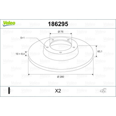VALEO Bremsscheibe 186295 VALEO Bremsscheibe 186295