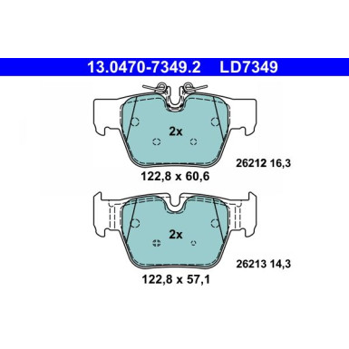 ATE Bremsbelagsatz, Scheibenbremse 13.0470-7349.2 ATE Bremsbelagsatz, Scheibenbremse 13.0470-7349.2