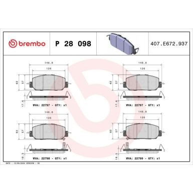 BREMBO Bremsklötze VA HONDA PRIME LINE P 28 098 BREMBO Bremsklötze VA HONDA PRIME LINE P 28 098