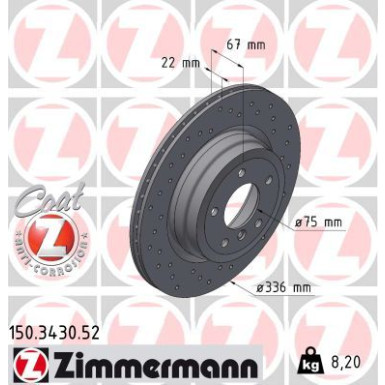 11 482 047 Sport Bremsscheibe HA Sport O 150.3430.52 11 482 047 Sport Bremsscheibe HA Sport O 150.3430.52