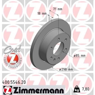 ZIMMERMANN Bremsscheibe 400.5546.20 Coat Z ZIMMERMANN Bremsscheibe 400.5546.20 Coat Z
