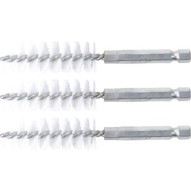 BGS Nylonbürste 16 mm Antrieb Außensechskant 6,3 mm (1/4 ) 3-tlg 3078-16-N