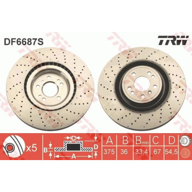 15 481 178 Bremsscheibe VA DF6687S 15 481 178 Bremsscheibe VA DF6687S