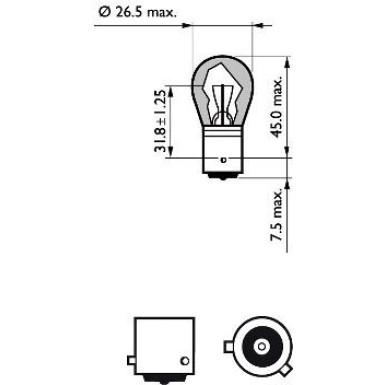 Glühlampe Py21W 12V/21W (Orange) Bau15S Longlife Ecovision Bis zu 4-fache Lebensdauer LongLife EcoVision 12496LLECOCP