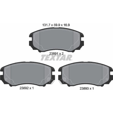 Bremsbelagsatz Hyundai P. Ix20 10-/Sonata/Sportage 05-/Coupe 2389101 Bremsbelagsatz Hyundai P. Ix20 10-/Sonata/Sportage 05-/Coupe 2389101
