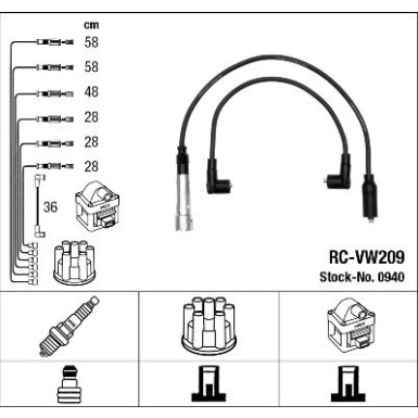 NGK Zündleitungssatz 0940