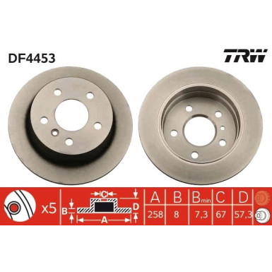 Bremsscheibe Db T. W169 B-Klasse DF4453 Bremsscheibe Db T. W169 B-Klasse DF4453