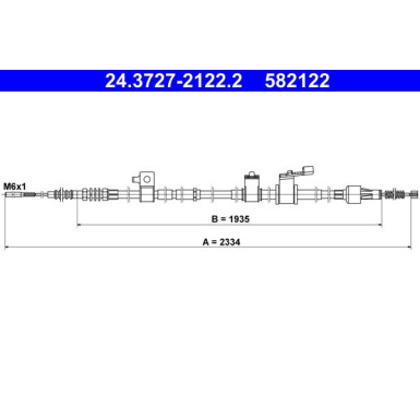 ATE Seilzug, Feststellbremse 24.3727-2122.2 ATE Seilzug, Feststellbremse 24.3727-2122.2