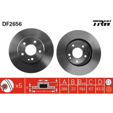 Bremsscheibe Db P. W202/S202 2.0-2.8 93-01 DF2656 Bremsscheibe Db P. W202/S202 2.0-2.8 93-01 DF2656