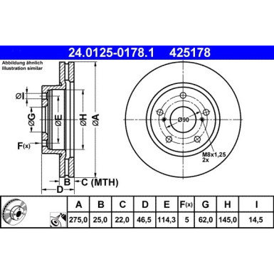 ATE Bremsscheibe 24.0125-0178.1